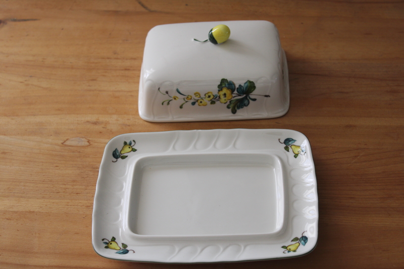 photo of Villeroy & Boch Jamaica pattern covered butter dish, plate w/ dome lid 1980s vintage #3