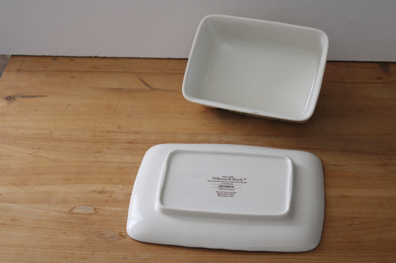 photo of Villeroy & Boch Jamaica pattern covered butter dish, plate w/ dome lid 1980s vintage #4