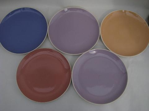 photo of Villeroy & Boch pastel colors china plates, cups/saucers, mod shape #2