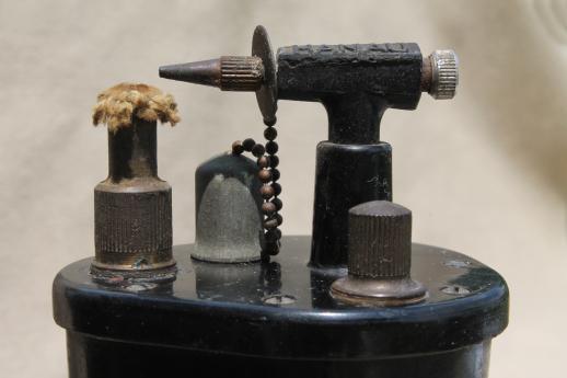 photo of Vintage 1930s Hanau dental blowtorch, black bakelite dentist tool w/ US patent 1755216 #3