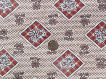 catalog photo of Vintage 1930's brown daisies print cotton