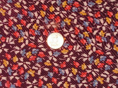 photo of Vintage 1930's floral print rayon fabric #1