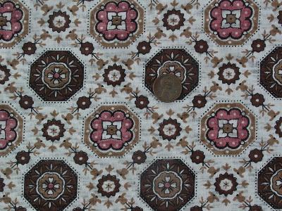 photo of Vintage 1950's brown/pink print cotton #1