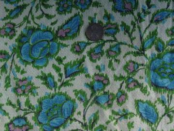 catalog photo of Vintage 40's cotton fabric, blue roses