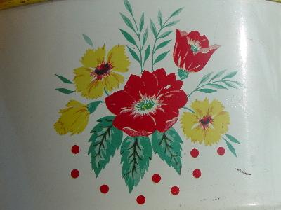 photo of Vintage 50's cake cover, bright flowers! #2