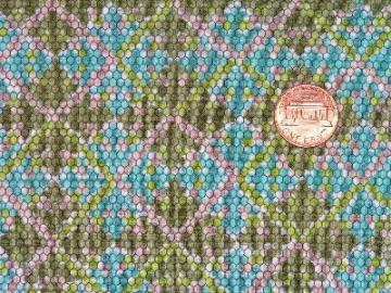 catalog photo of Vintage 50's cotton fabric, small argyle print