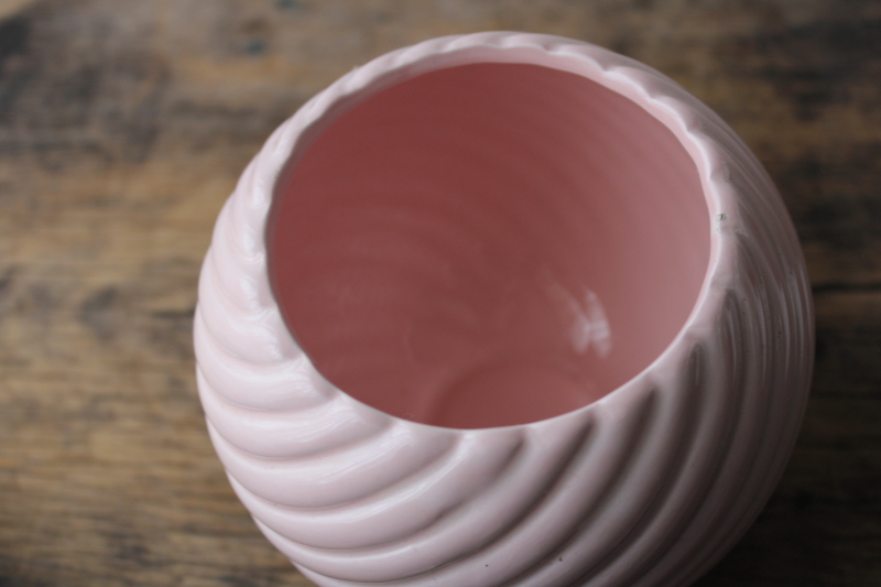 photo of Vintage Inarco Japan ceramic planter pot, pale shell pink color #2