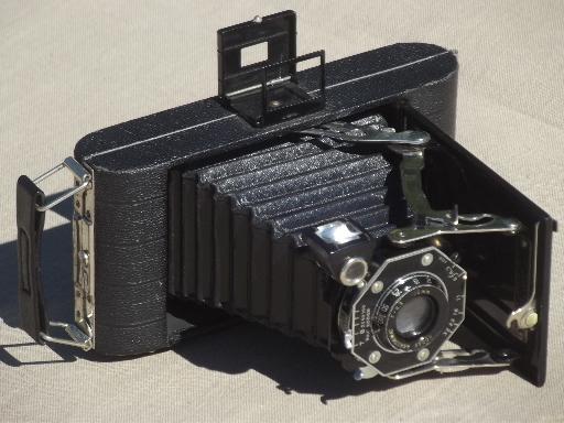 photo of Vintage Kodak Junior six-20 camera, 1930s folding bellows camera #1