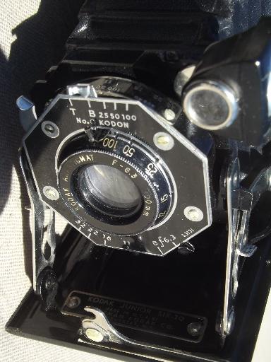 photo of Vintage Kodak Junior six-20 camera, 1930s folding bellows camera #8