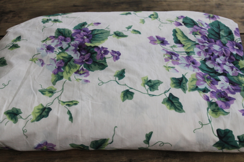 photo of Vintage Sweet Violets Waverly Garden Room poly cotton blend fitted queen bed sheet #5