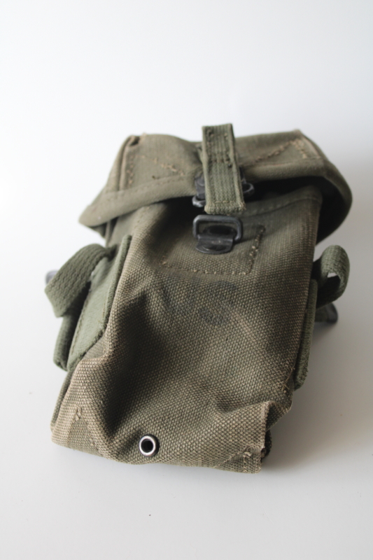 photo of Vintage US military surplus cotton canvas belt pouch, tactical gear tool bag #2