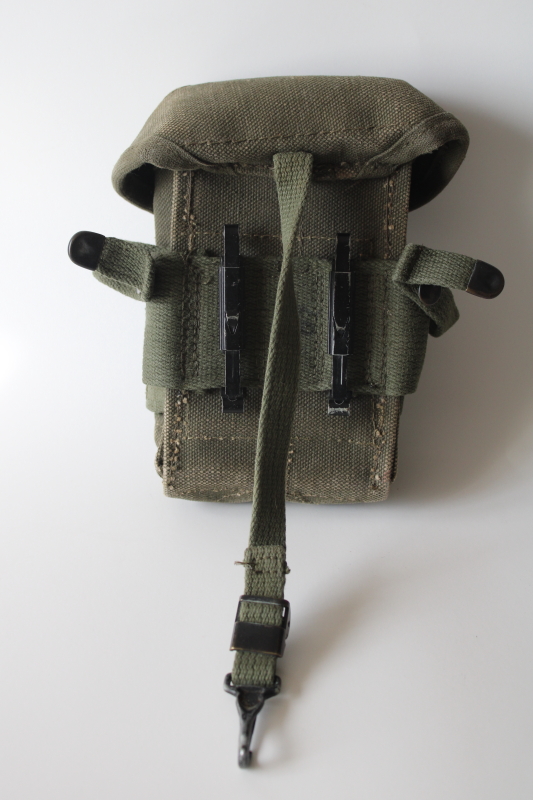 photo of Vintage US military surplus cotton canvas belt pouch, tactical gear tool bag #3