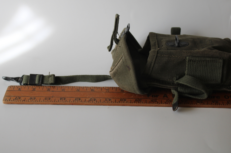 photo of Vintage US military surplus cotton canvas belt pouch, tactical gear tool bag #6