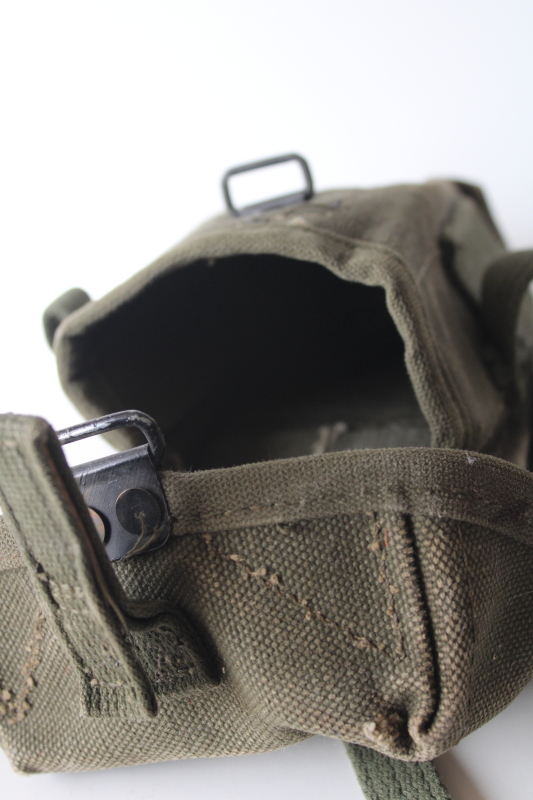 photo of Vintage US military surplus cotton canvas belt pouch, tactical gear tool bag #10