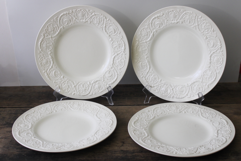 photo of Vintage Wedgwood Patrician ornate embossed border dinner plates set of four #1