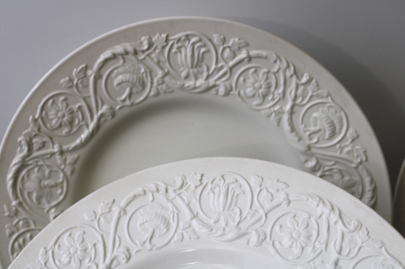 photo of Vintage Wedgwood Patrician ornate embossed border dinner plates set of four #2