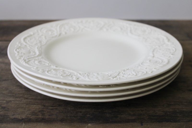 photo of Vintage Wedgwood Patrician ornate embossed border dinner plates set of four #7