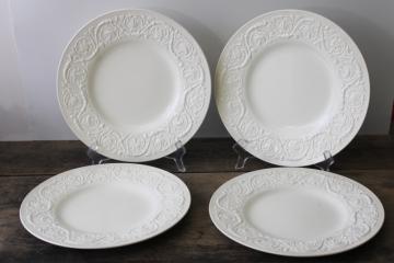 catalog photo of Vintage Wedgwood Patrician ornate embossed border dinner plates set of four