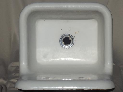 photo of Vintage farmhouse laundry sink, iron industrial apron utility sink #5