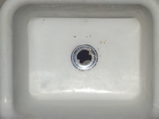 photo of Vintage farmhouse laundry sink, iron industrial apron utility sink #7