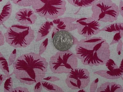 photo of Vintage feed sack fabric, 40's flowers in pink! #1