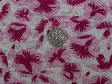 catalog photo of Vintage feed sack fabric, 40's flowers in pink!