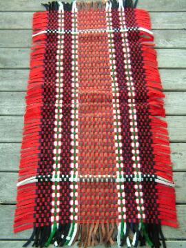 catalog photo of Vintage hand woven felt throw rug