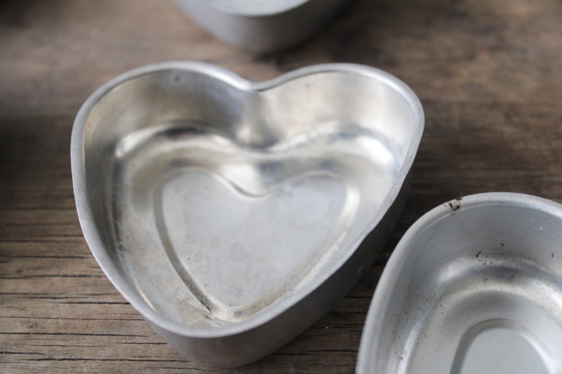 photo of Vintage heart shaped molds, set of 12 small hearts for crafts or primitive style Valentines #5