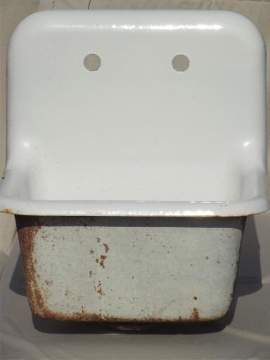 photo of Vintage industrial apron utility sink, farmhouse laundry sink #1