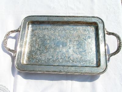photo of Vintage silver plate vanity tray #1