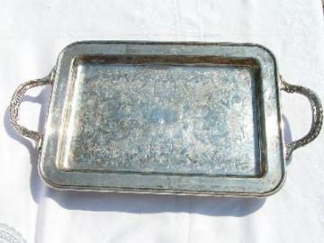 catalog photo of Vintage silver plate vanity tray