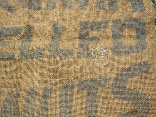 photo of Virginia peanuts bag, vintage Williamston North Carolina burlap sack #2