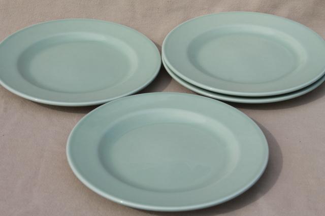 photo of Vista Alegre fine earthenware Portugal pottery plates solid aqua green celadon #1