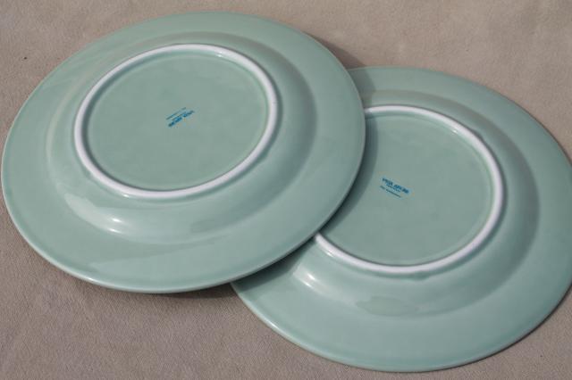 photo of Vista Alegre fine earthenware Portugal pottery plates solid aqua green celadon #4