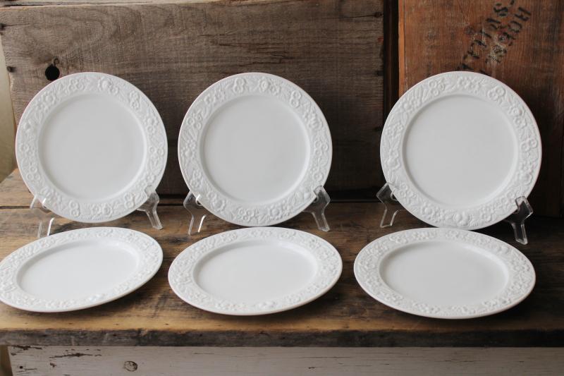 photo of Vitrock milk glass salad or dessert plates, vintage Anchor Hocking depression glass #1