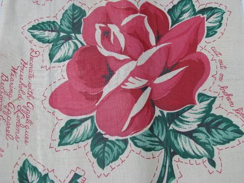 photo of Vogart vintage pink roses cotton chintz sewing appliques, original pkg #3