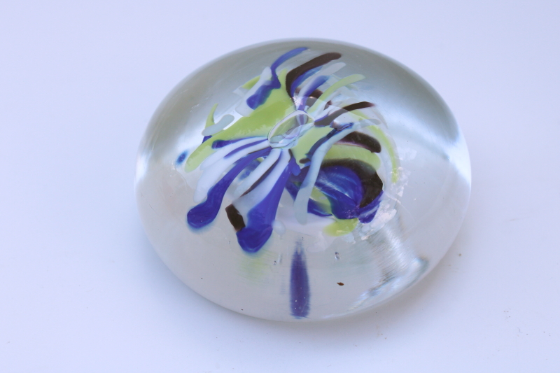 photo of Vruwink signed hand blown glass paperweight, modern art glass  #1