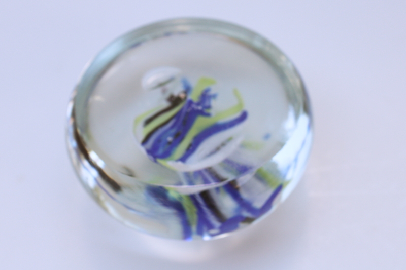 photo of Vruwink signed hand blown glass paperweight, modern art glass  #6