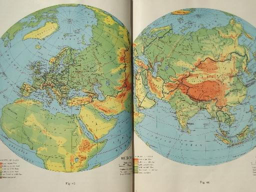 photo of WWI & 1920s vintage geography school books w/ antique maps & war photos #5