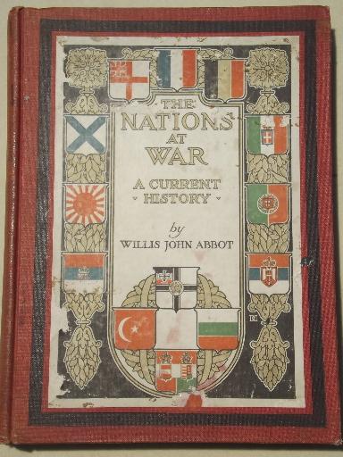 photo of WWI & 1920s vintage geography school books w/ antique maps & war photos #9