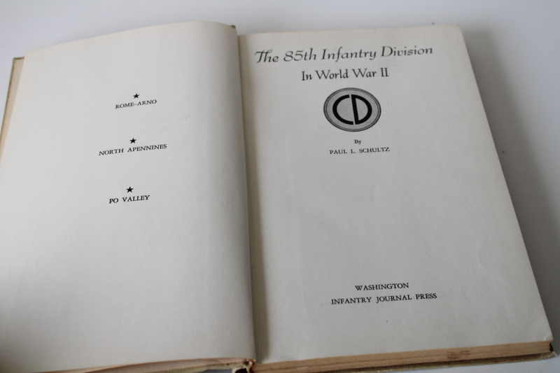 photo of WWII 85th Infantry Division US Armed Forces book dated 1949 Rome Arno Apennines Po Valley  #2