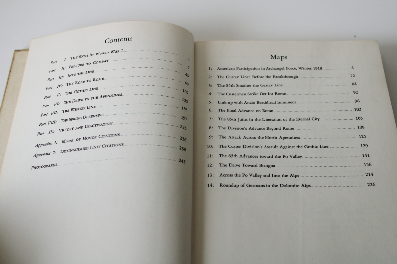 photo of WWII 85th Infantry Division US Armed Forces book dated 1949 Rome Arno Apennines Po Valley  #4