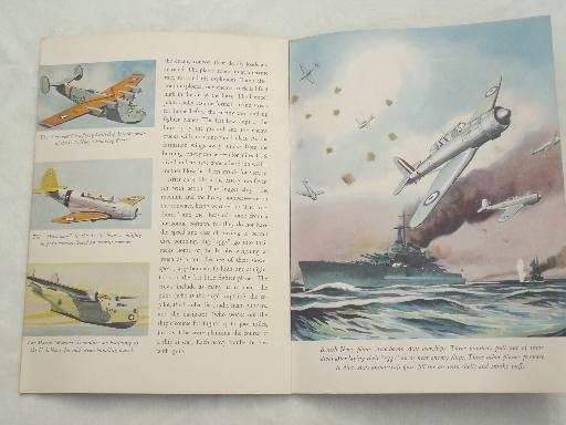 photo of WWII War Planes, War Ships 40s vintage boys books & writing tablet #12