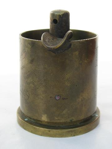 photo of WWII brass shell trench art ashtray German u-boat submarine U-515 1944 #3