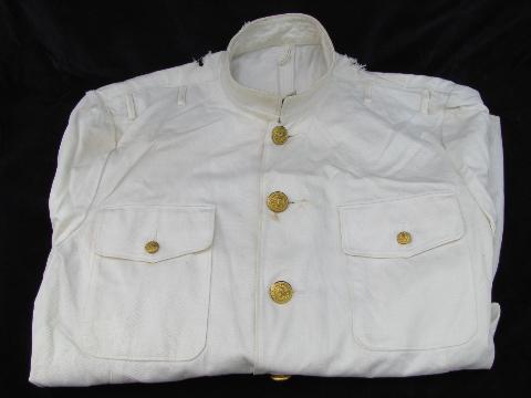 photo of WWII officer's white dress stand collar choker jackets #4