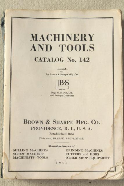 photo of WWII vintage 1941 Brown & Sharp machinists tools illustrated machine tool catalog #3