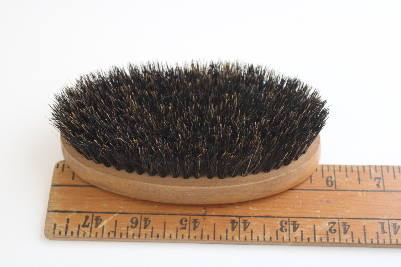 photo of WWII vintage British military hairbrush natural bristle brush, marked England 1940s date  #4