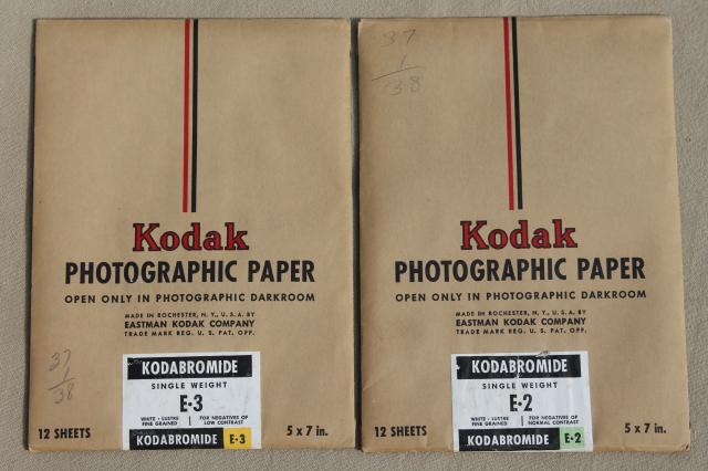 photo of WWII vintage Kodak darkroom paper packages, lot 1930s / 1940s photography supplies #2