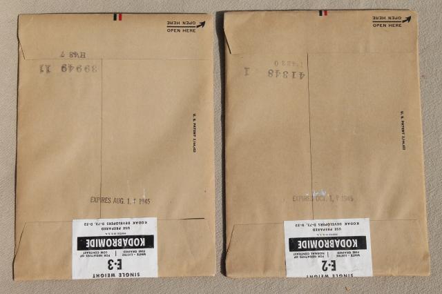 photo of WWII vintage Kodak darkroom paper packages, lot 1930s / 1940s photography supplies #3