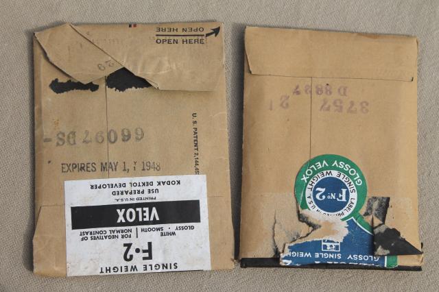 photo of WWII vintage Kodak darkroom paper packages, lot 1930s / 1940s photography supplies #6